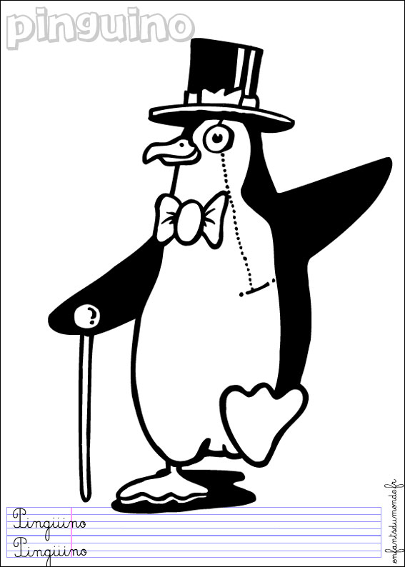 coloriage pingouin 2